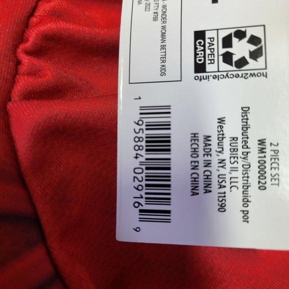 New DC Wonder Woman Girl’s Costume Size Large 10-12 Rubies Dress Up Outfit - Picture 9 of 16